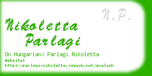 nikoletta parlagi business card